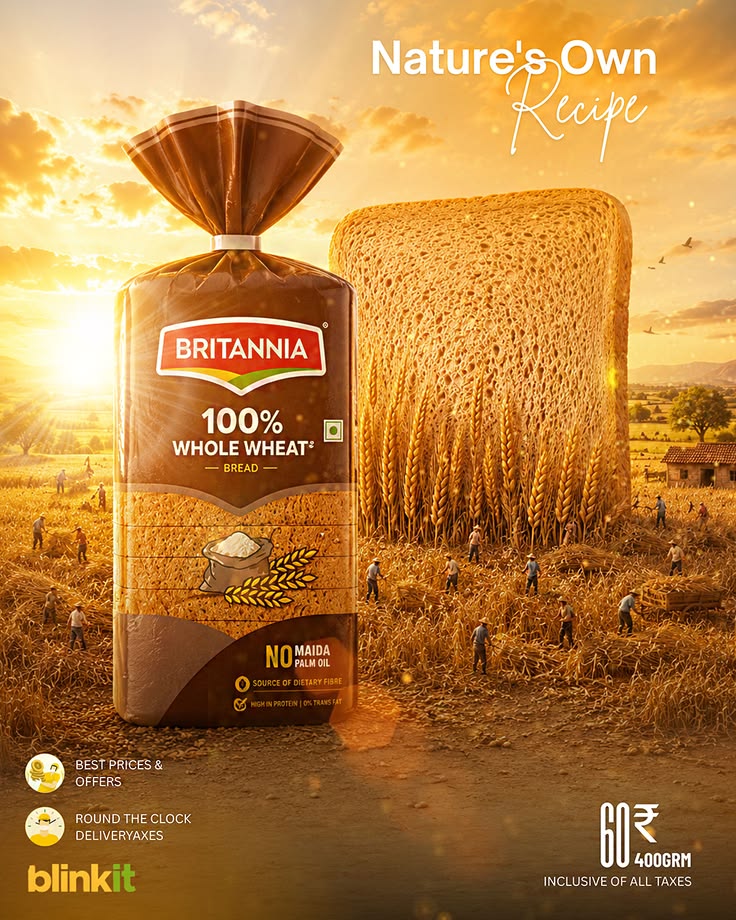 FMCG whole wheat bread advertising creative
